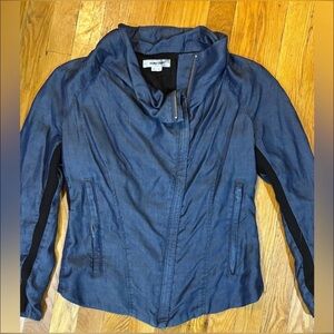 Helmut Lang Asymmetrical Moto Jacket 100% Tencel Women M